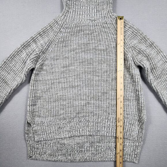 Marled Turtleneck Sweater Hi Low Knitted Shirt Womens Size Small Gray - Picture 6 of 7